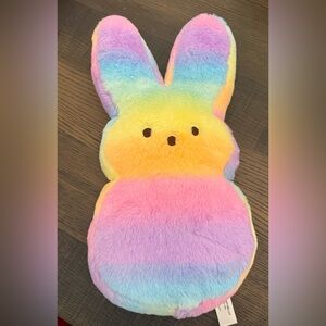 Peeps Rainbow Bunny Plush Pastel Ombré Tie Dye Easter Pillow Soft